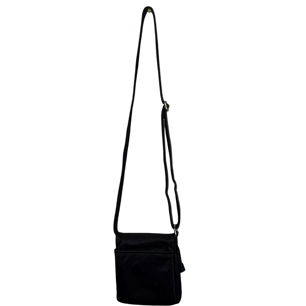 Calvin Klein Tabbie Nylon Crossbody Bag Black Mesh Front Pocket Shoulder Purse - Picture 6 of 8